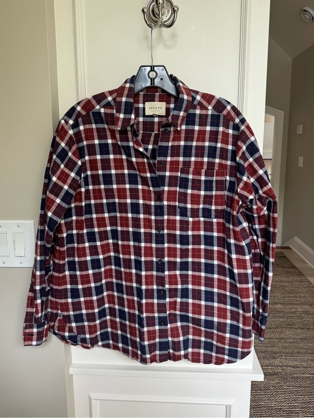 Sézane Max Shirt• Hastings Check Pattern• Size 34/ US 2/ XS - Picture 6 of 9
